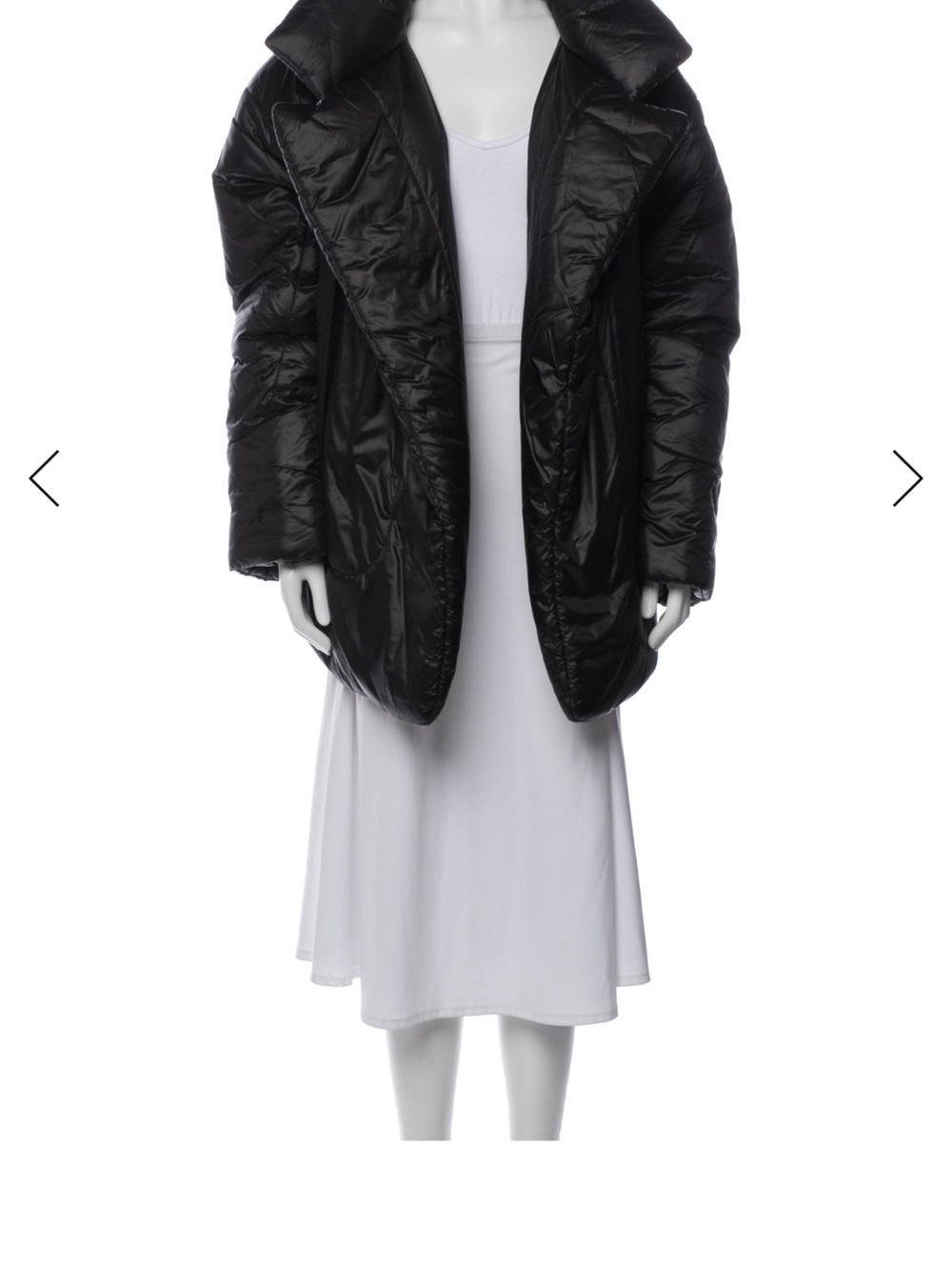 Norma Kamali Black Sleeping Bag Oversized Shiny Puffer Coat
